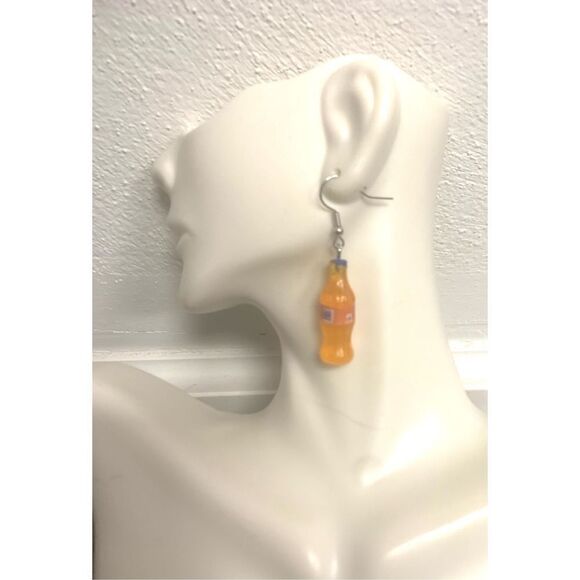 Orange Soda Bottles Earrings - Picture 1 of 3